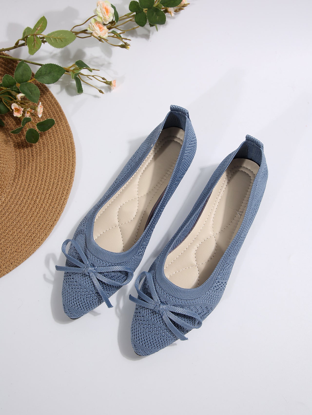 Bow Knitted Loafers – Women’s Flats