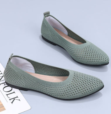 Solid Color Pointed Toe Flat Bottom  Heel