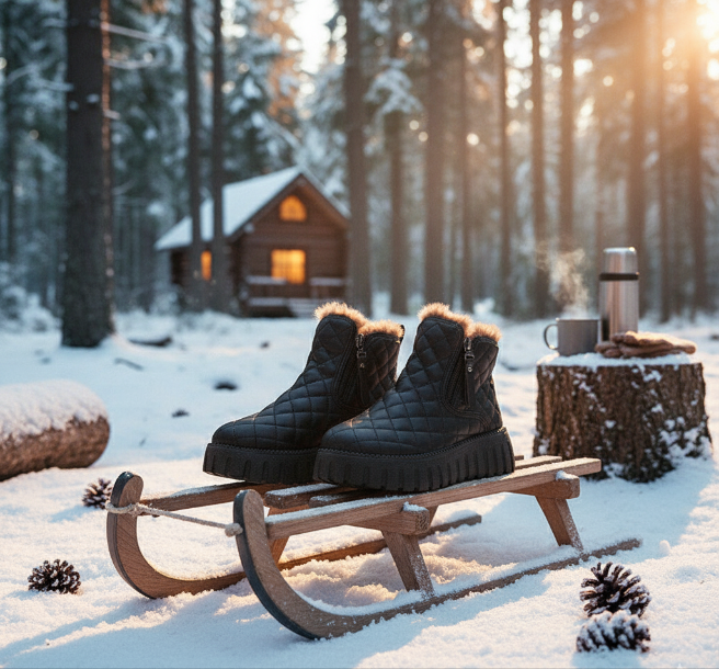 ✨👢 Plaid Platform Snow Boots ❄️🖤