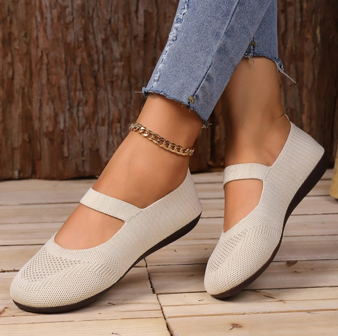 Breathable Plus Size Low-Top Flat Pumps
