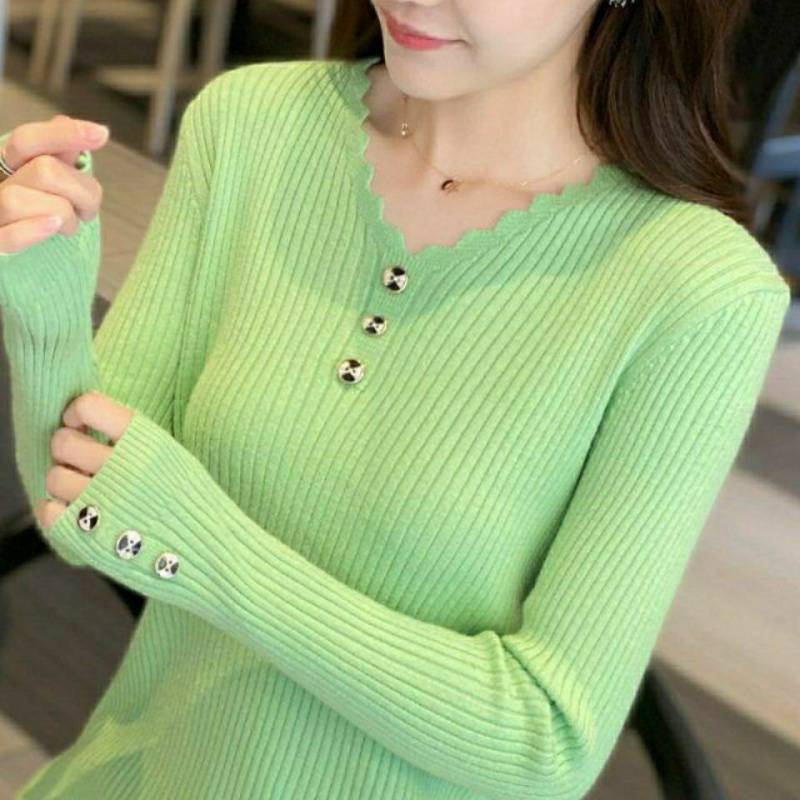 Button Front Knit Sweater