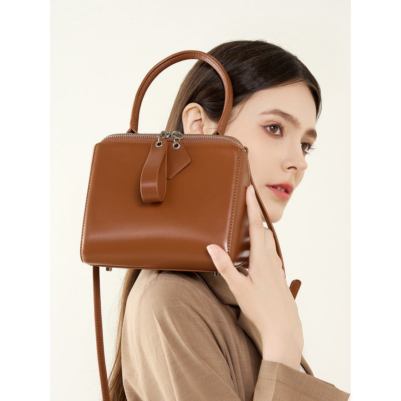 Women’s Open-Grain Leather Handbag