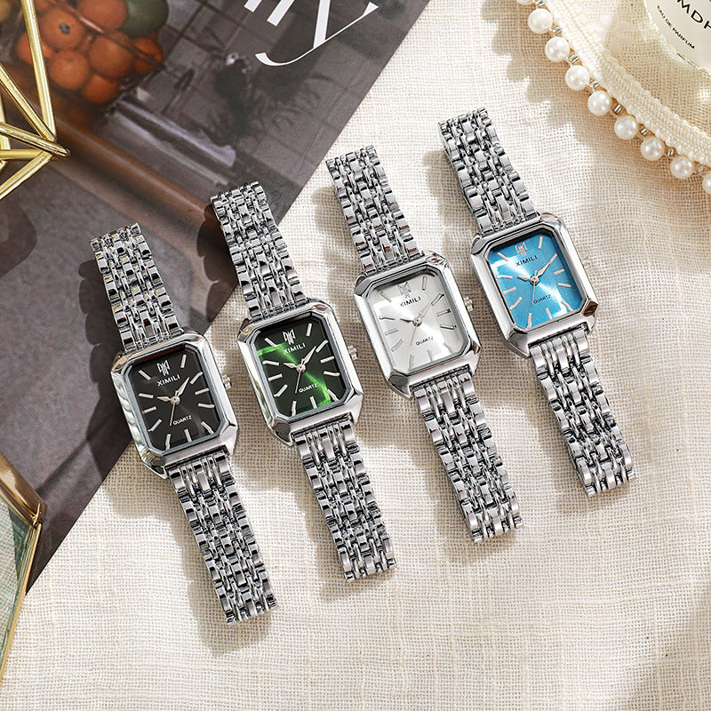 Fashion Simple Square Steel Strap Watch
