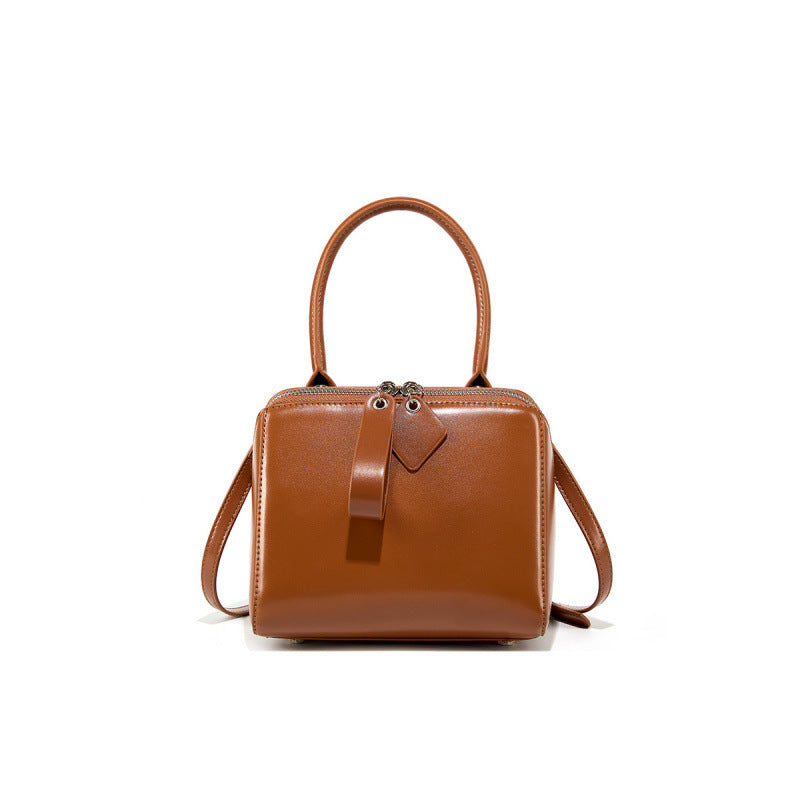 Women’s Open-Grain Leather Handbag