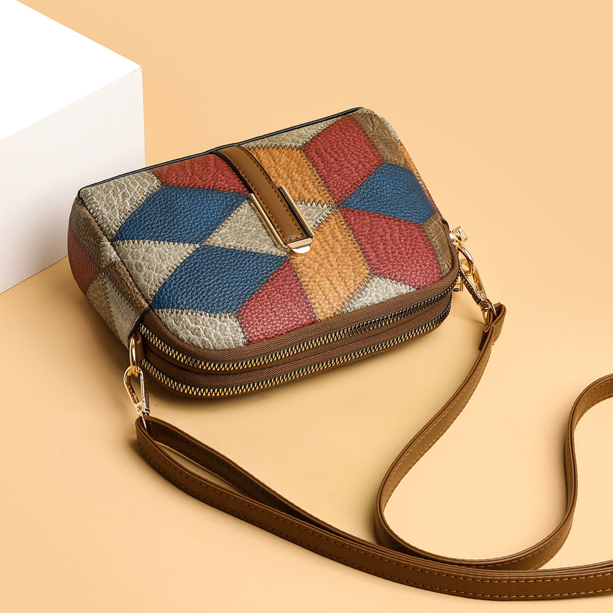 Retro PU Contrast Bag
