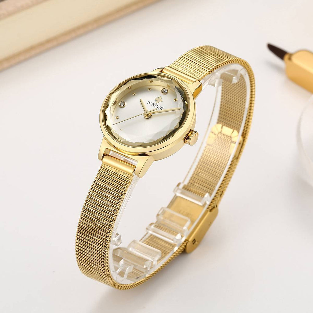 Glamora™ Elegant Women’s Quartz Watch – Luxury Mesh Strap Design”