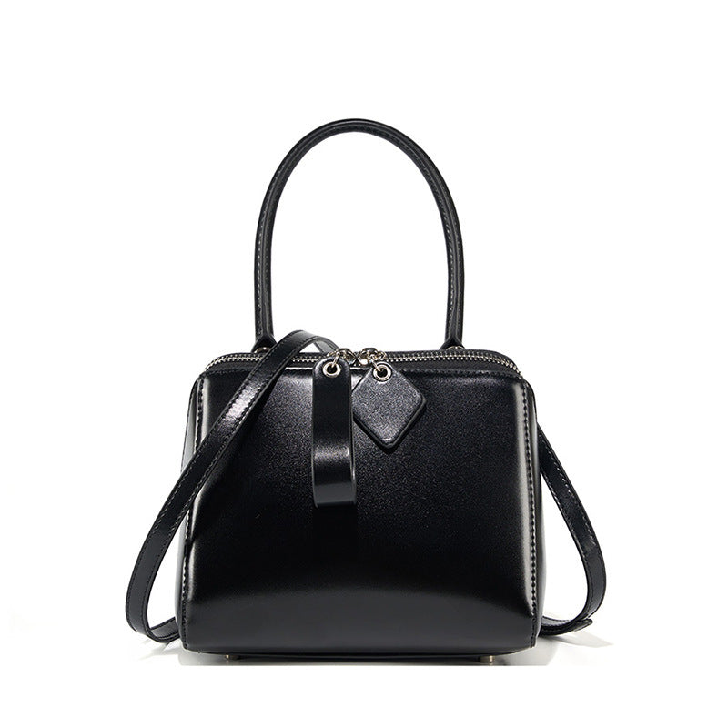Women’s Open-Grain Leather Handbag