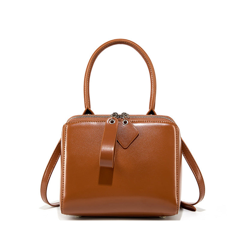 Women’s Open-Grain Leather Handbag