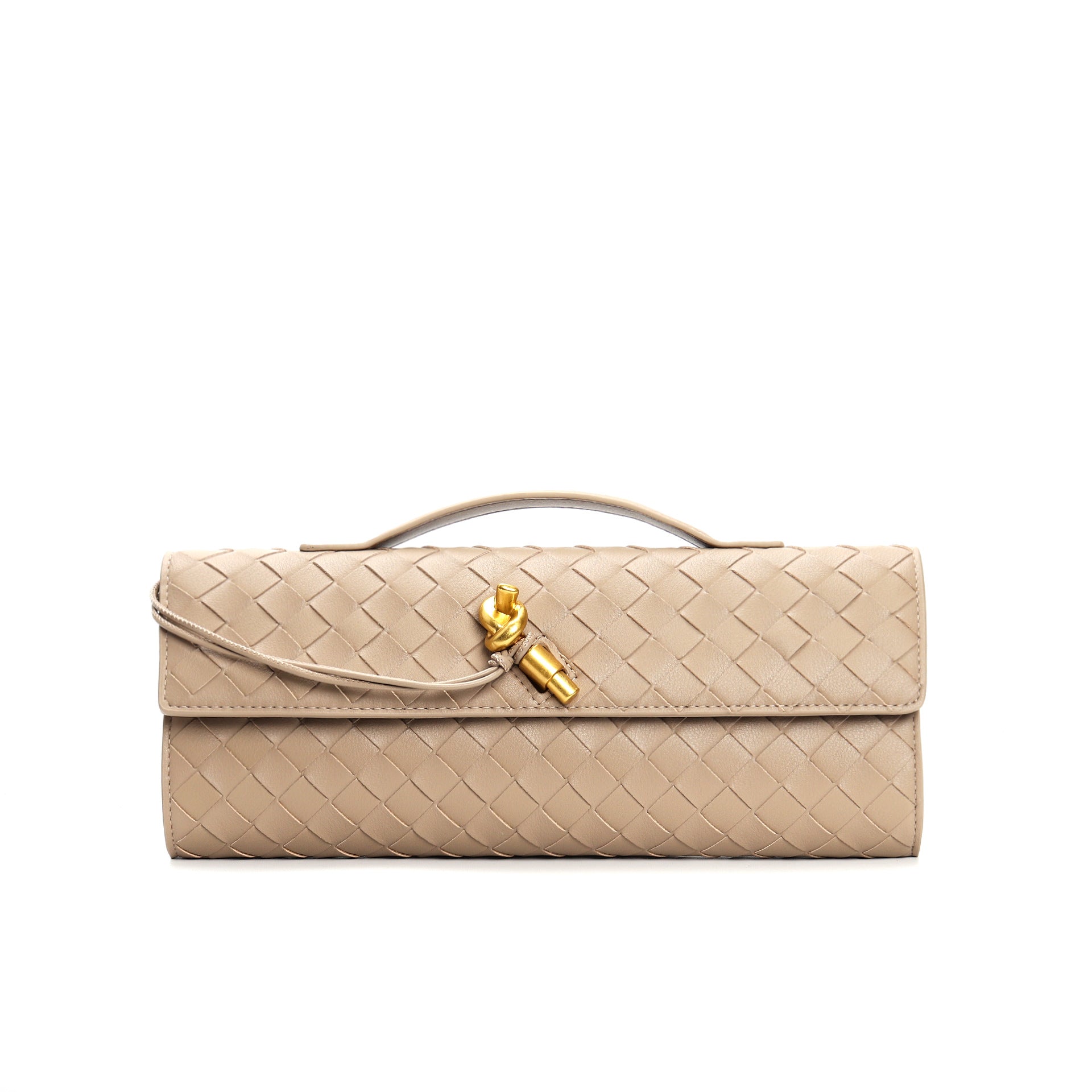 Woven Genuine Leather Crossbody Clutch Bag