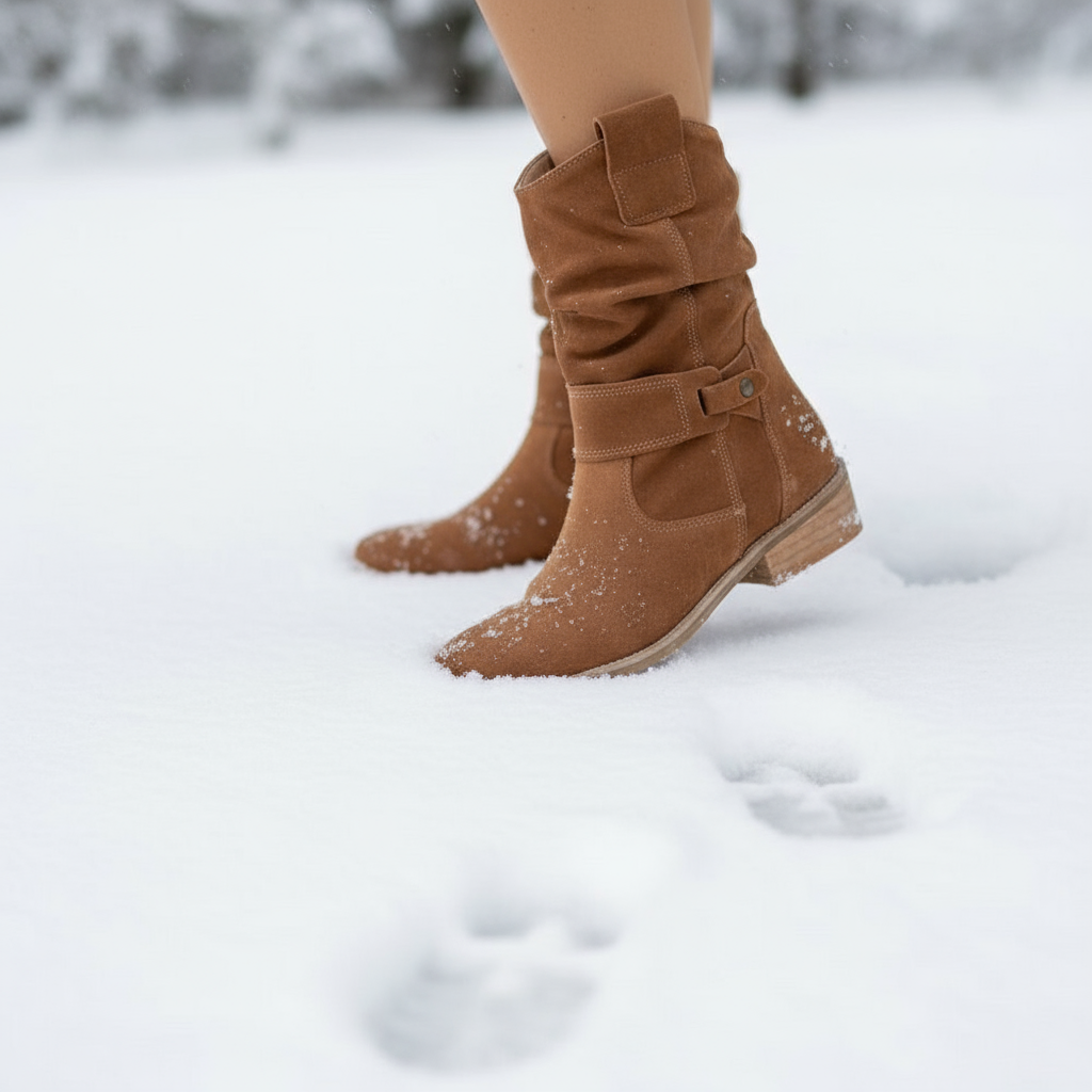👢💃 Glamora Western Suede Mid-Calf Boots 🌸✨