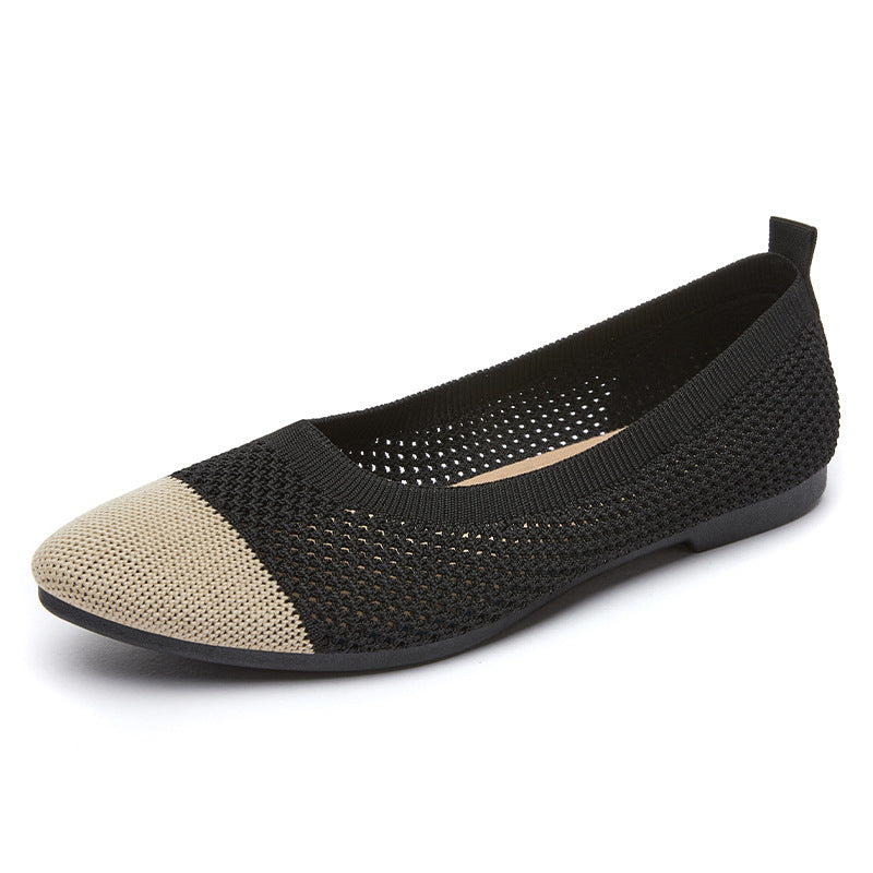 Solid Color Pointed Toe Flat Bottom  Heel