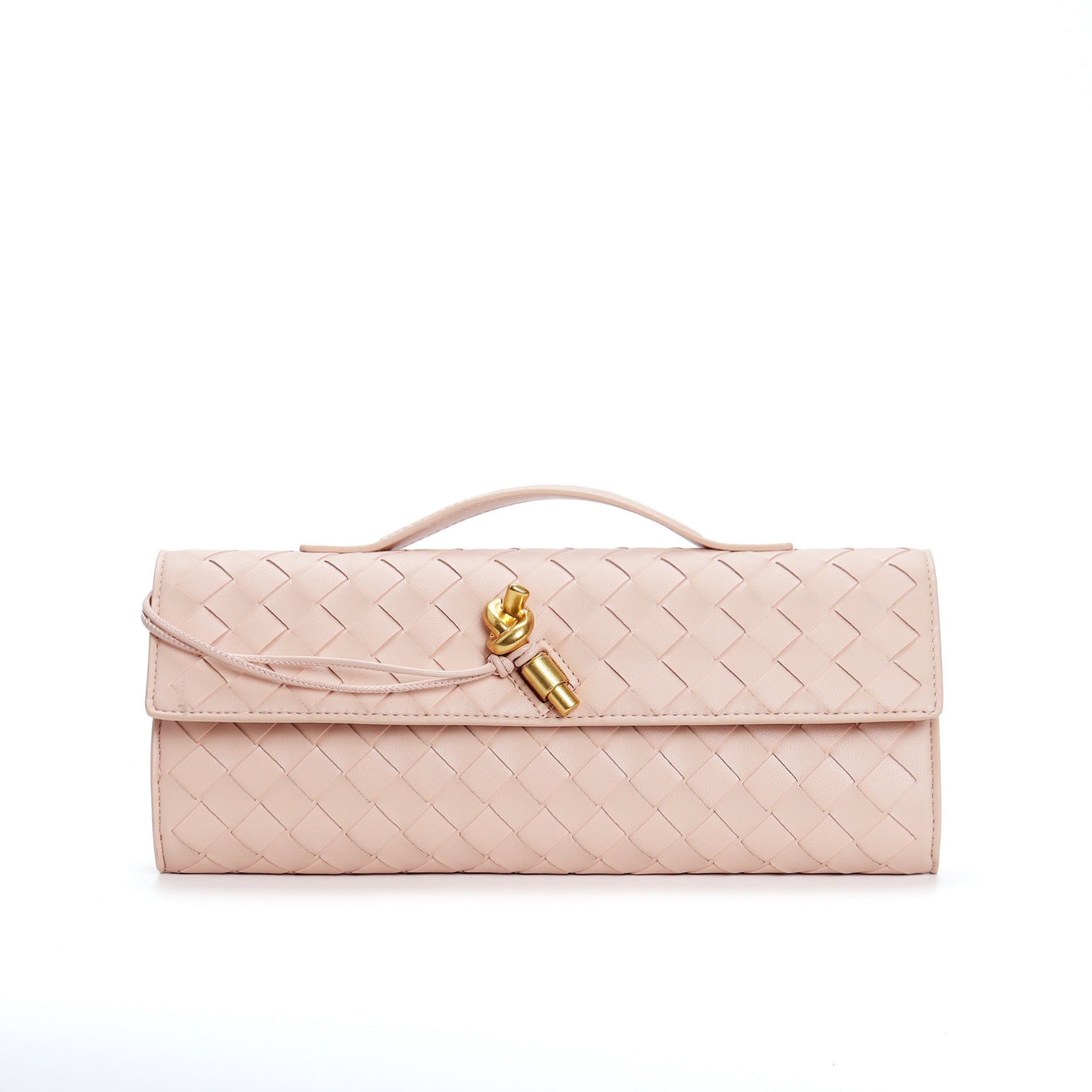 Woven Genuine Leather Crossbody Clutch Bag