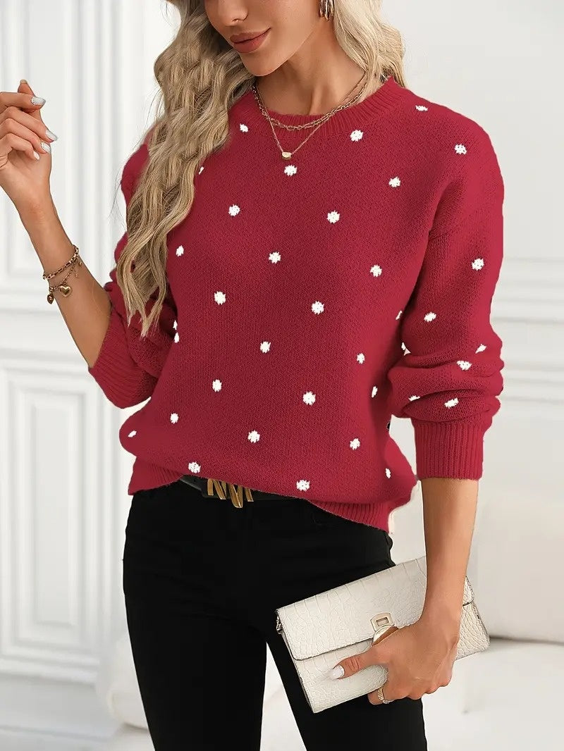 Women’s Polka Dot Knit Sweater