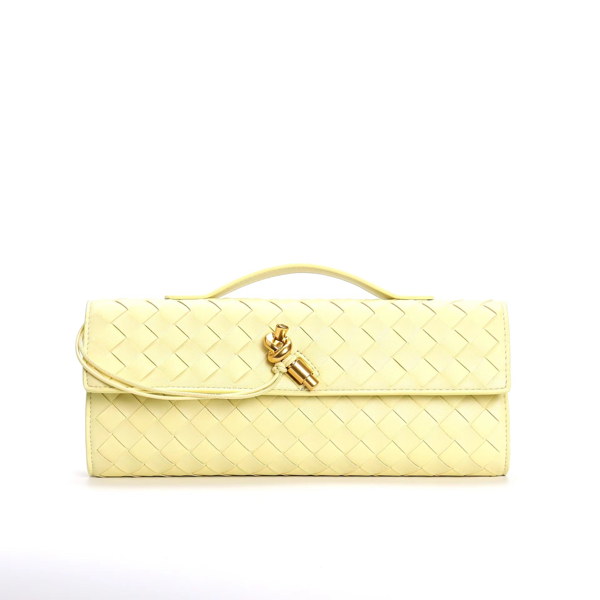 Woven Genuine Leather Crossbody Clutch Bag
