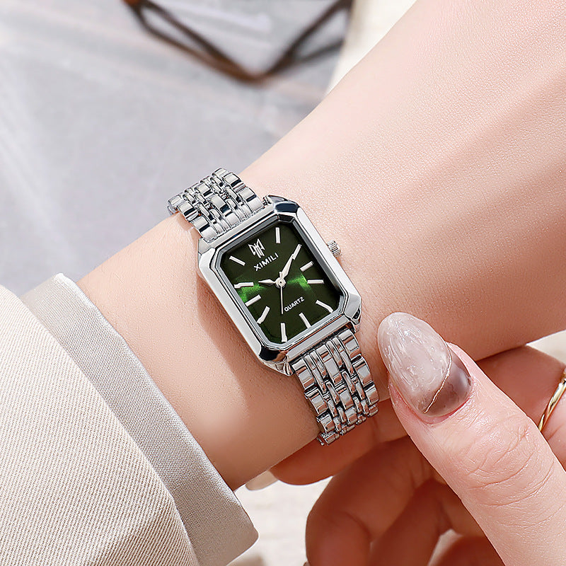 Fashion Simple Square Steel Strap Watch