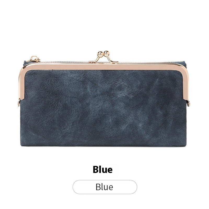 Retro Clip PU Folding Coin Purse