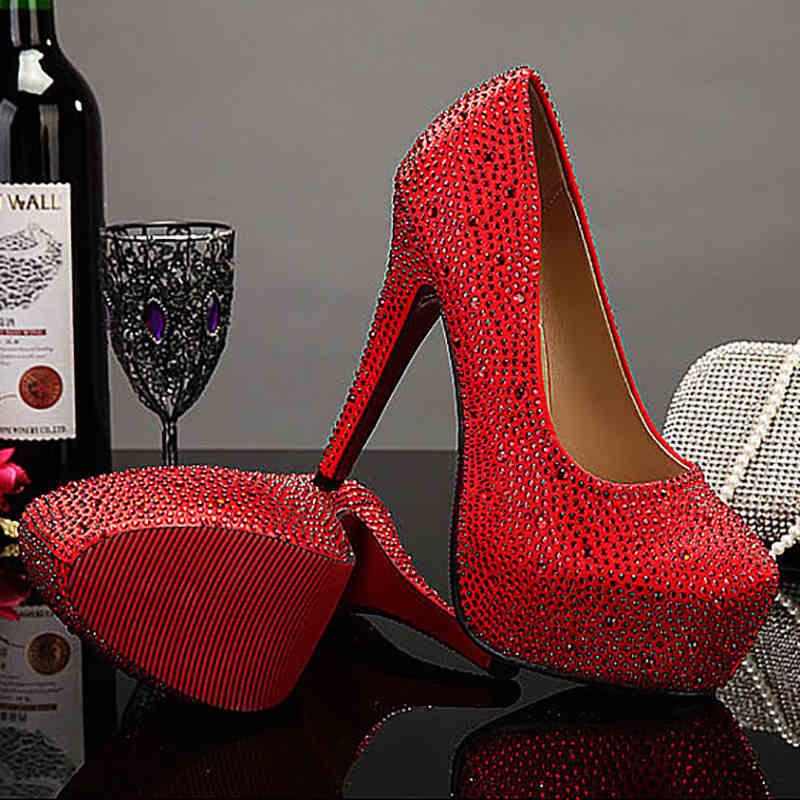 Plus Size Crystal  Super High Heels