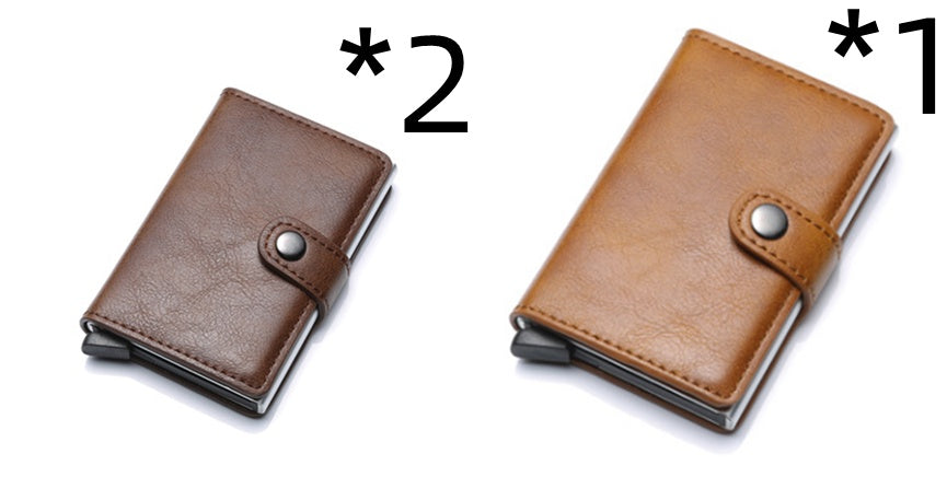 RFID Blocking Slim Card Holder | PU Leather Pop-Up Wallet for   Women