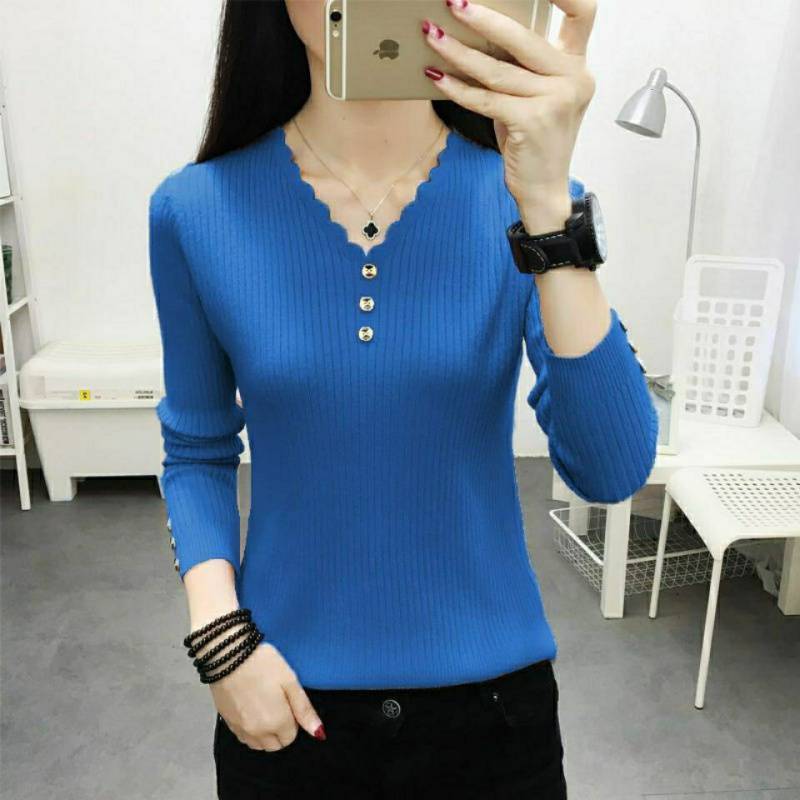 Button Front Knit Sweater