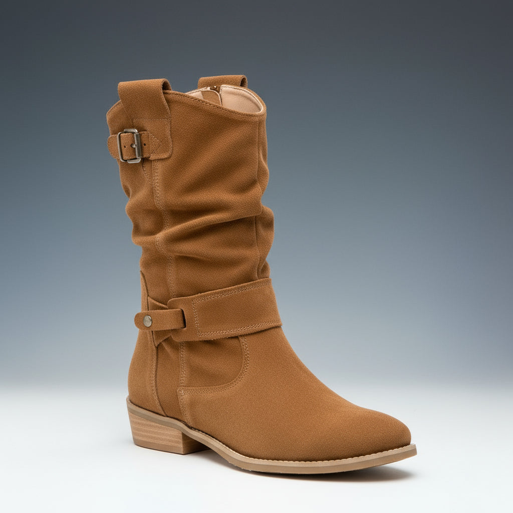 👢💃 Glamora Western Suede Mid-Calf Boots 🌸✨