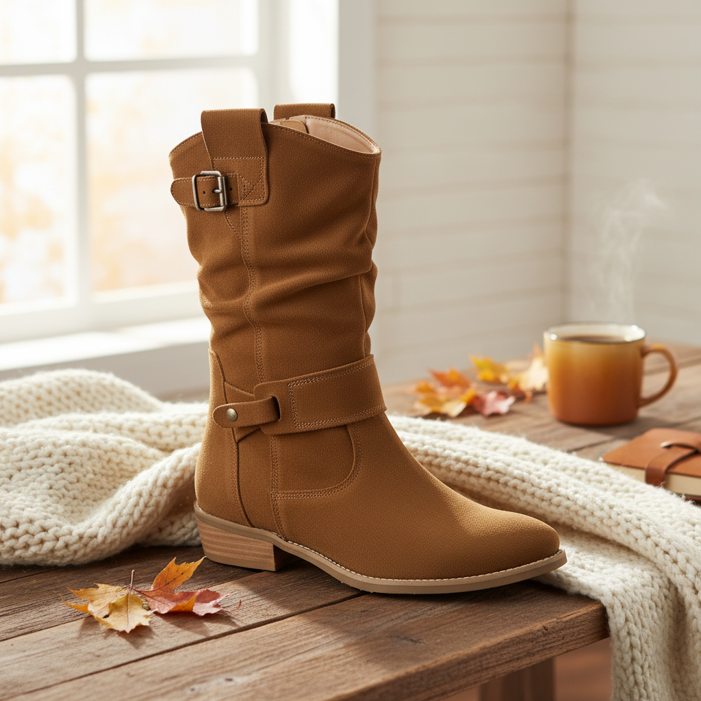 👢💃 Glamora Western Suede Mid-Calf Boots 🌸✨