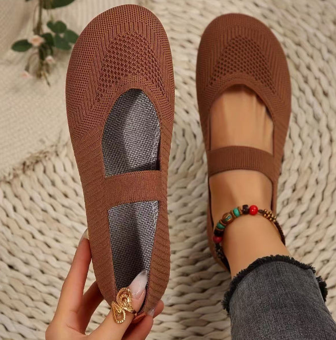 Breathable Plus Size Low-Top Flat Pumps