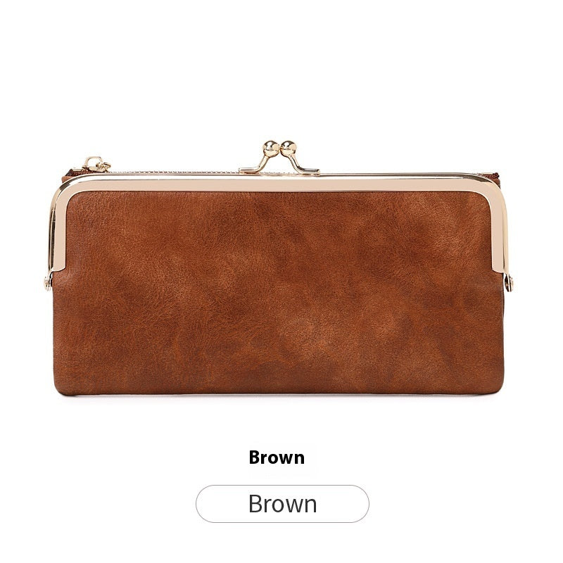 Retro Clip PU Folding Coin Purse