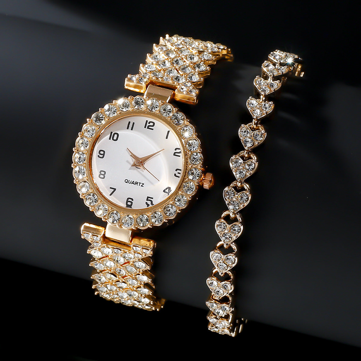 💎⌚ Glamora™ Luxury Watch & Bracelet Set ✨