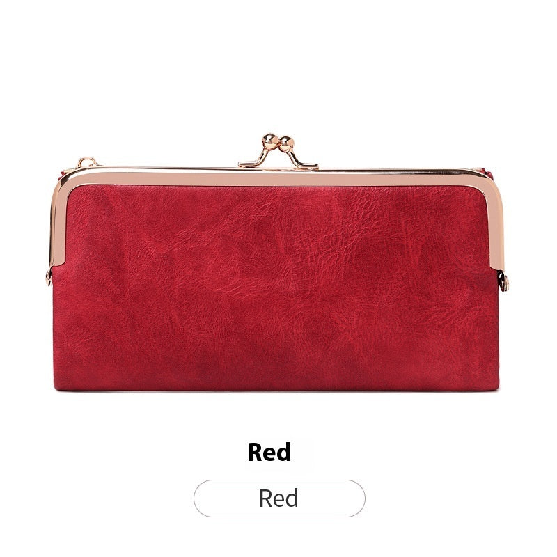 Retro Clip PU Folding Coin Purse