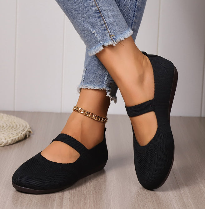 Breathable Plus Size Low-Top Flat Pumps