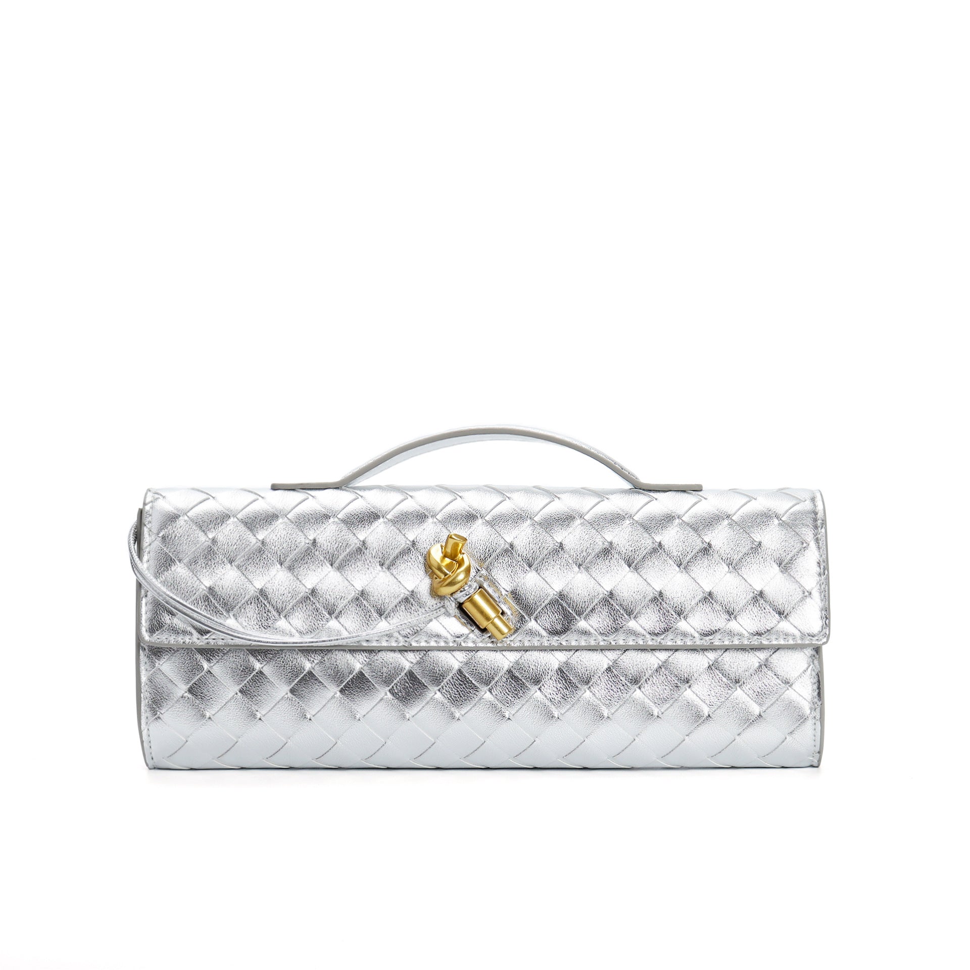 Woven Genuine Leather Crossbody Clutch Bag