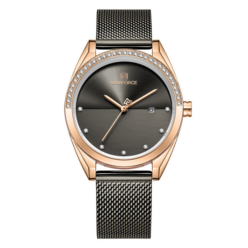 Luxury Waterproof Women’s Quartz Watch with Mesh Strap – Elegant & Durable