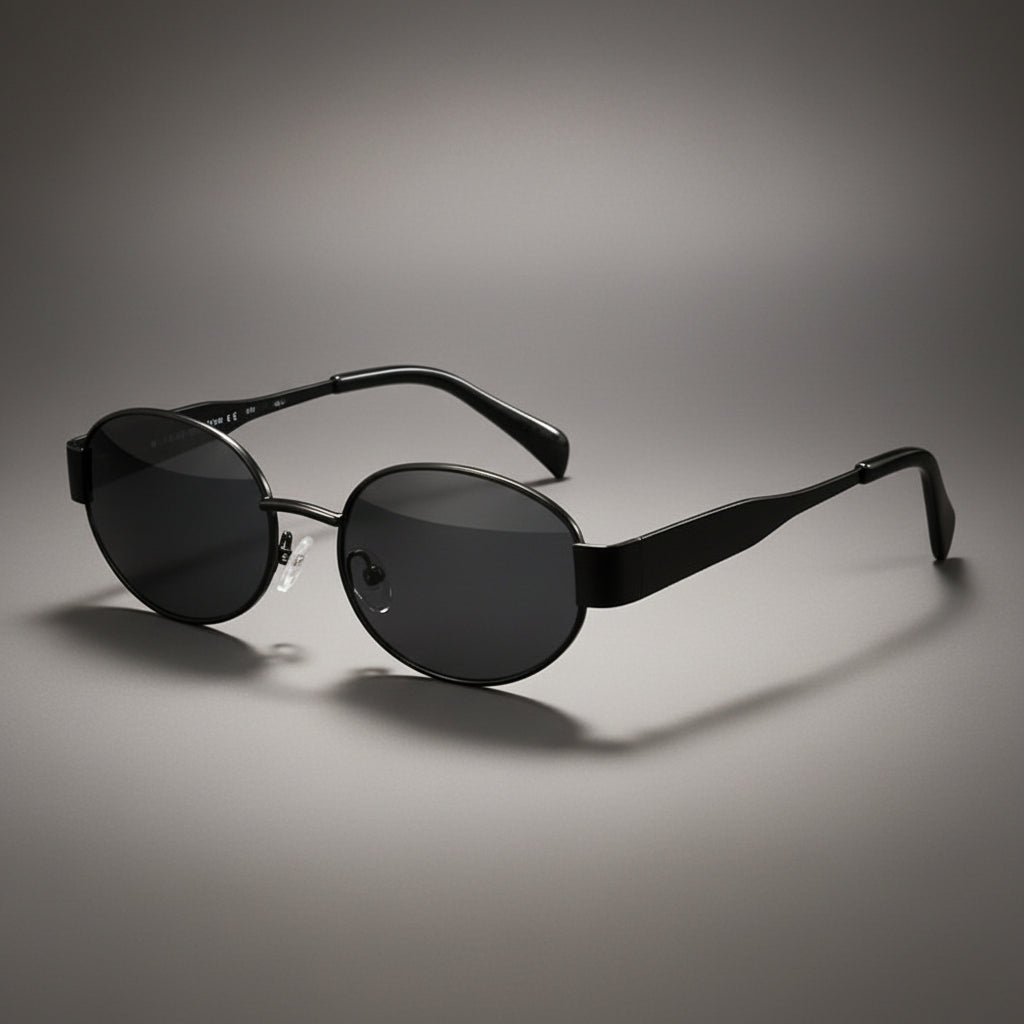 "Retro Metal Oval Frame Sunglasses for Women