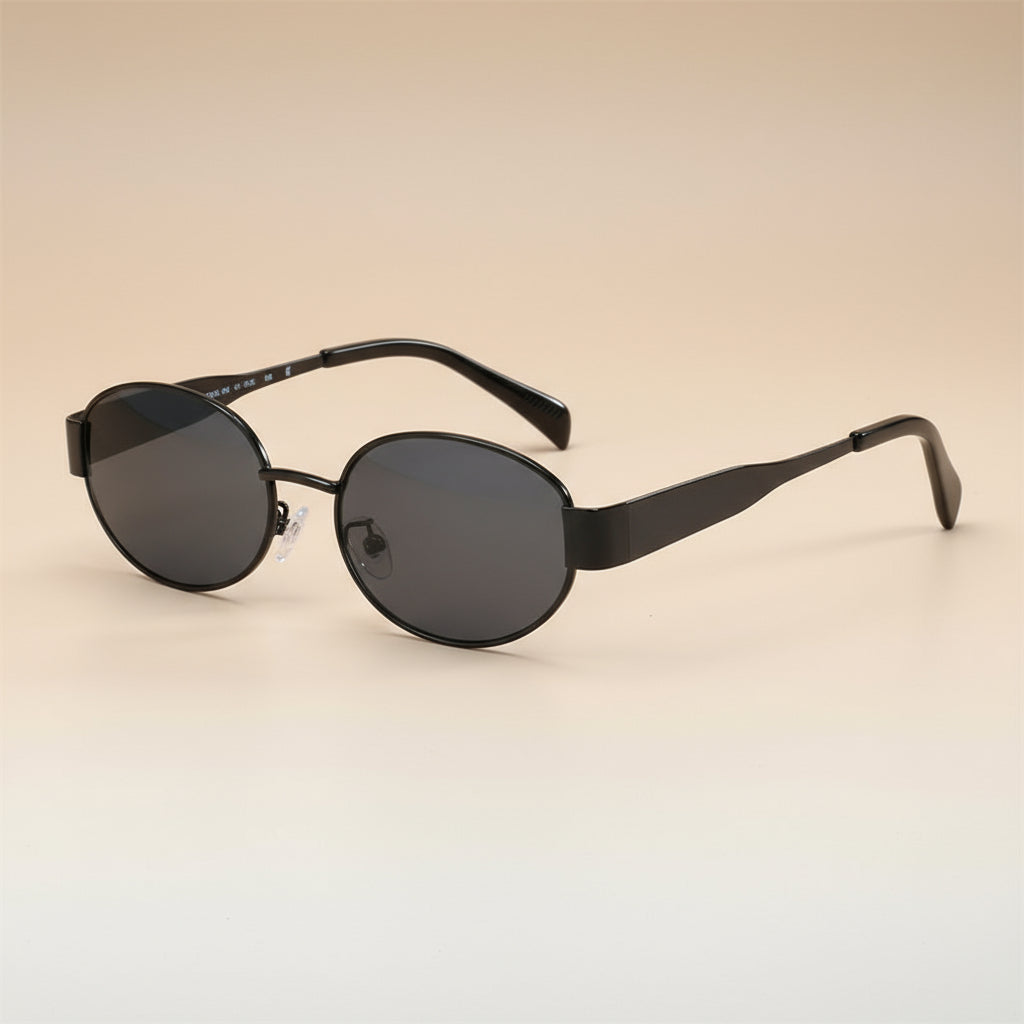 "Retro Metal Oval Frame Sunglasses for Women