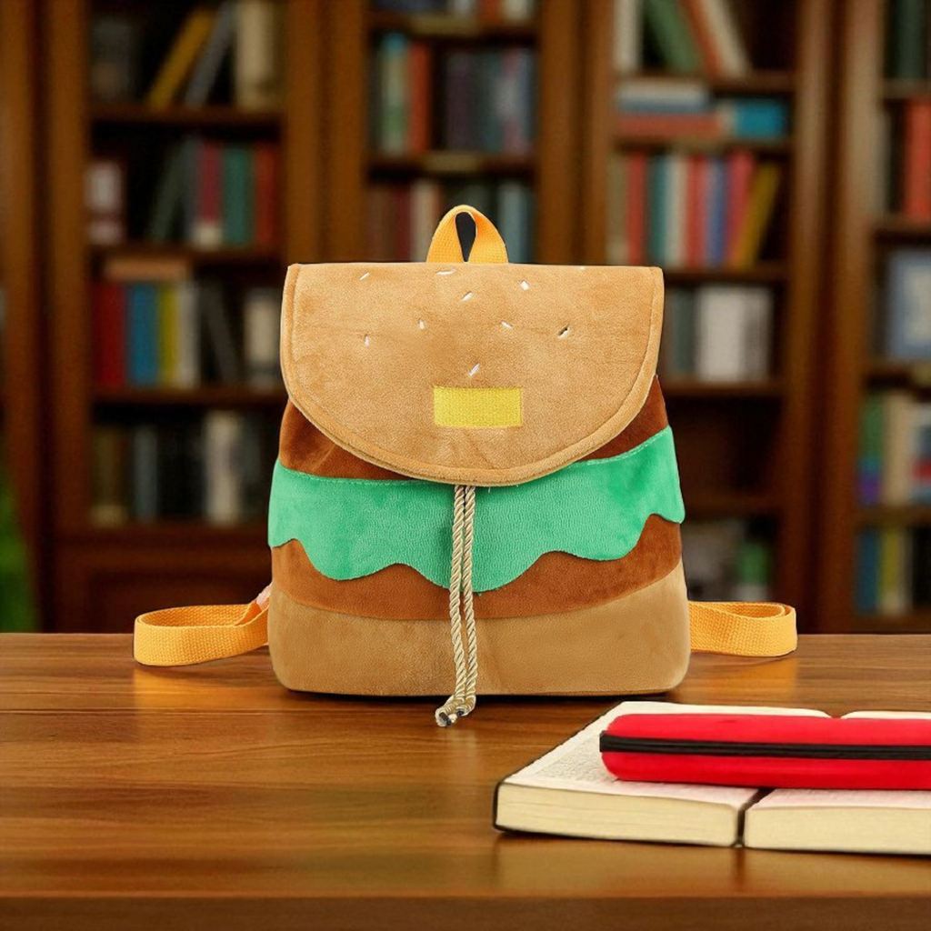 Cute Hamburger Plush Backpack