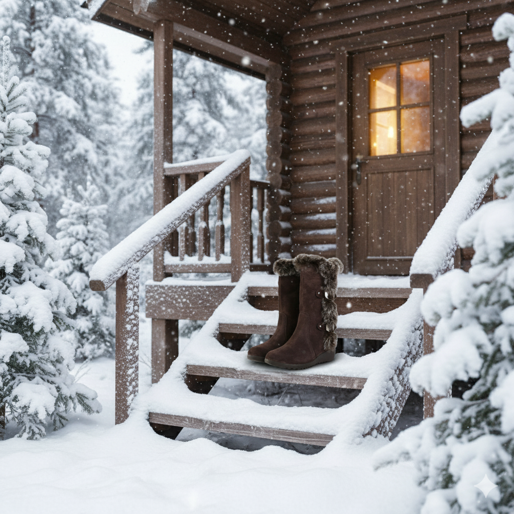 ⭐ Cozy Brown Winter Fur Boots