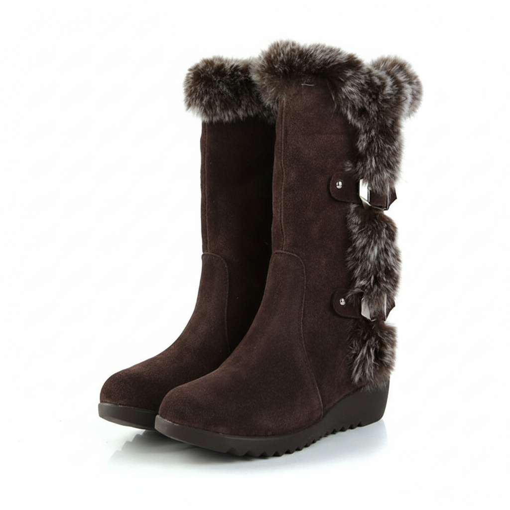 ⭐ Cozy Brown Winter Fur Boots