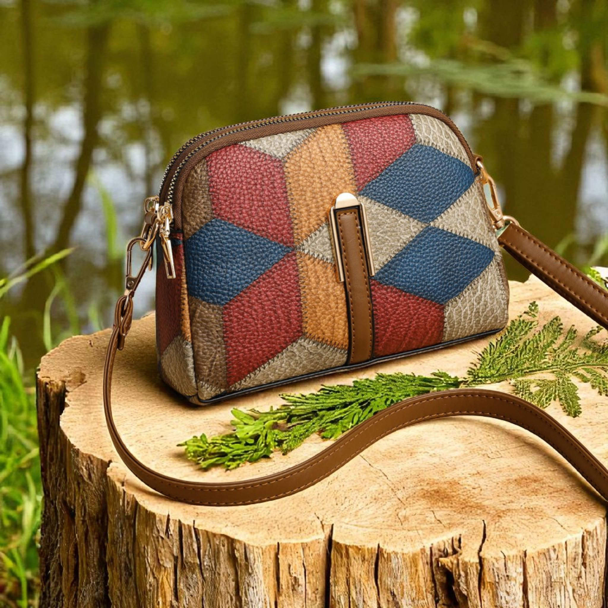 Retro PU Contrast Bag