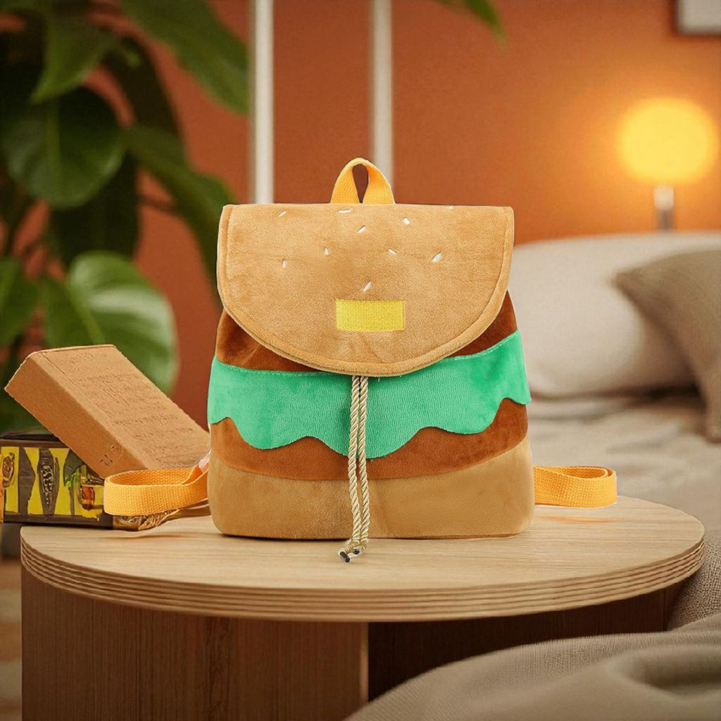 Cute Hamburger Plush Backpack