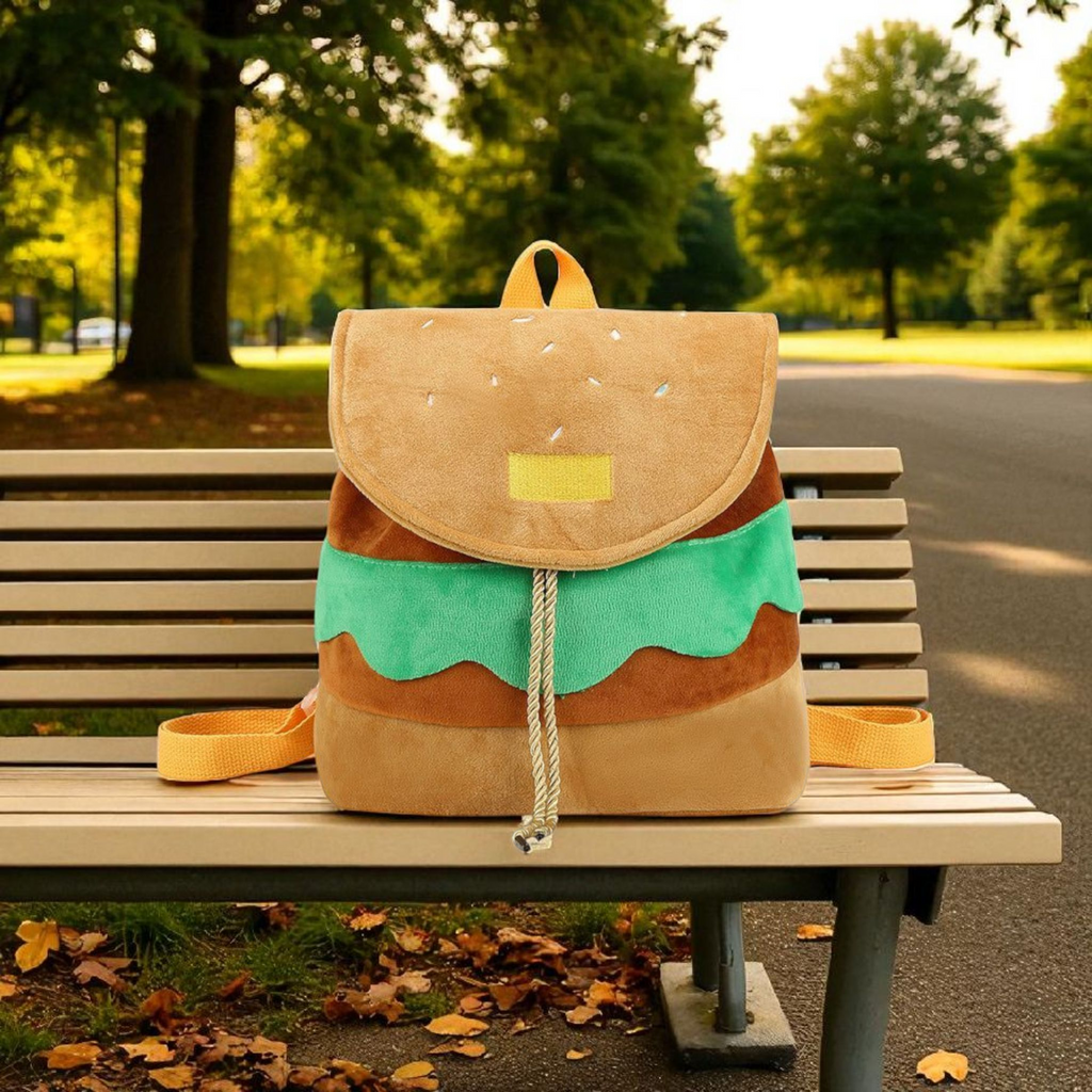Cute Hamburger Plush Backpack