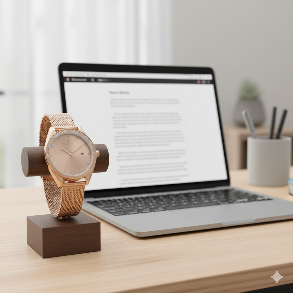 Luxury Waterproof Women’s Quartz Watch with Mesh Strap – Elegant & Durable