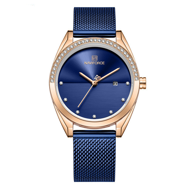 Luxury Waterproof Women’s Quartz Watch with Mesh Strap – Elegant & Durable
