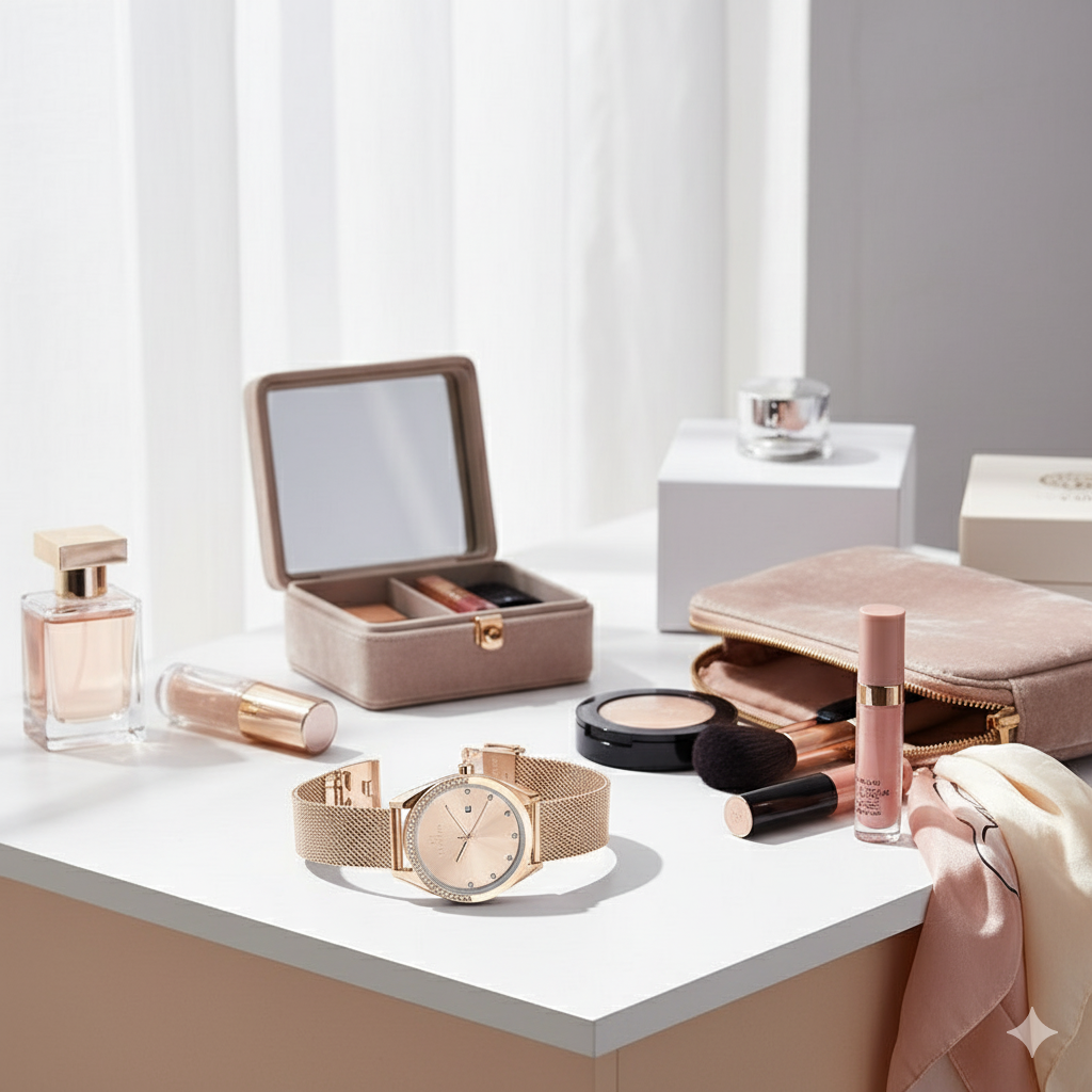 Luxury Waterproof Women’s Quartz Watch with Mesh Strap – Elegant & Durable